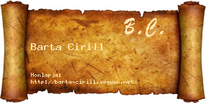 Barta Cirill névjegykártya